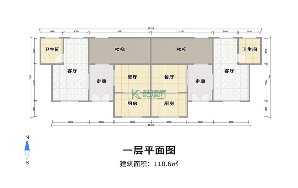 三层中式别墅效果图新款复古,占地220平方20×11米带露台花园农村双拼